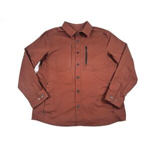 Duluth Trading Men's AKHG Stone Run Bison Brown Overshirt Size Large NWT